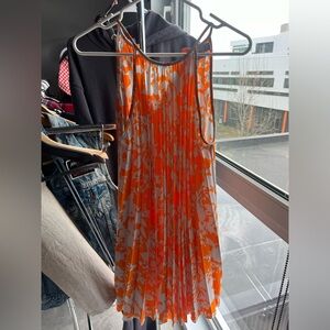 ASOS floral flowing summer dress. Orange and white printed size small